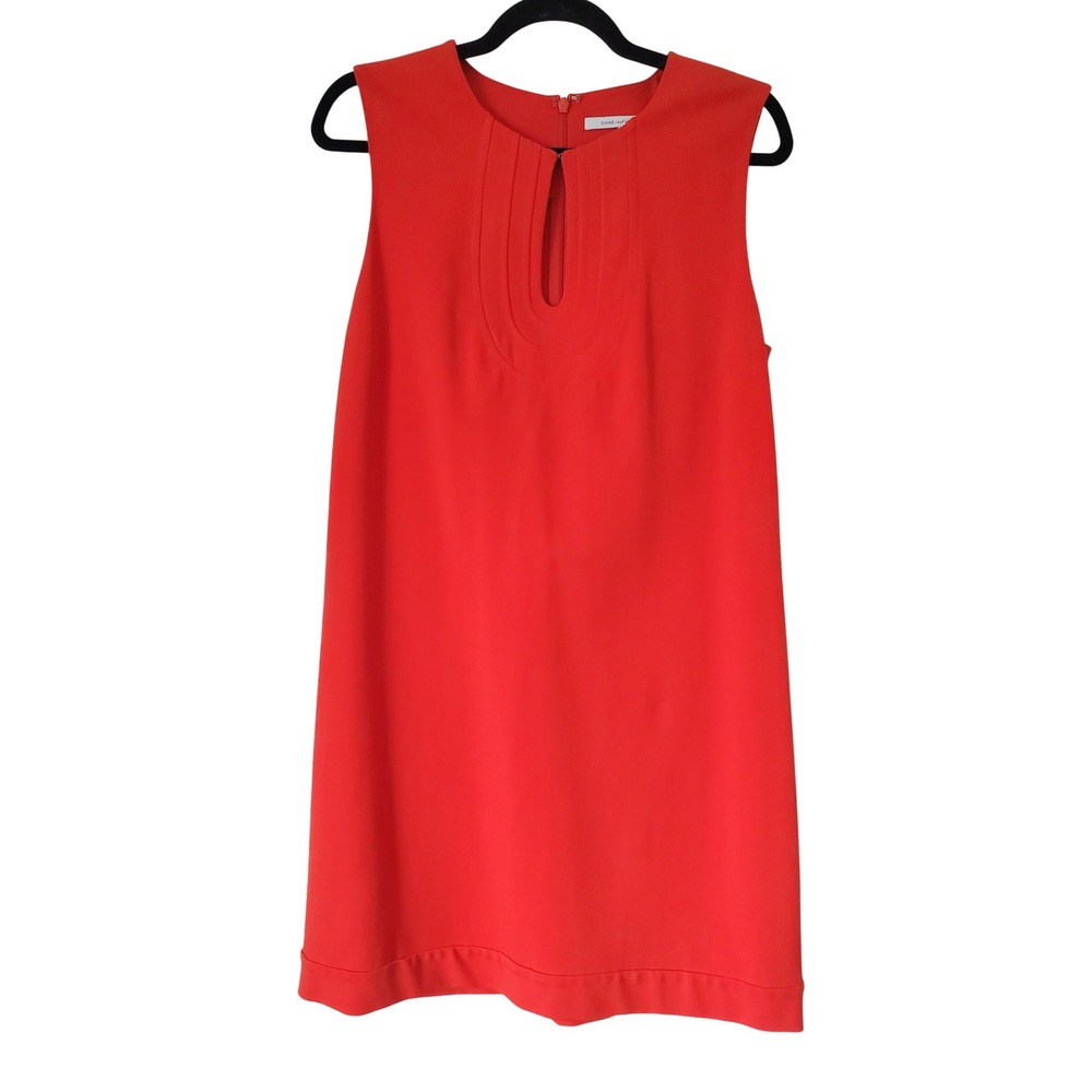 Diane von Furstenberg Orange Keyhole Quilted Bib Shift Dress 12 DVF A-Line Scuba